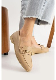 Resim Albishoes Kadın Babet Toka Detaylı Şık Anatomik Babet Ayakkabı Rahat Taban Günlük İş Ofis Babet VIZON 