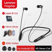 Resim Padalink Lenovo He05 Bluetooth 5.0 Kulaklık Spor İçin Ter Dayanıklı Kablosuz Koşu Kulaklığı Gürültü Engelleme Manyetik Mikrofonlu Siyah 