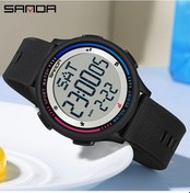 Resim Gaojunshop01 Siyah Beyaz Sanda Spor Saati: Led Ekran, Kronometre, Geri Sayım, Adımsayar, 5atm Suya Dayanıklı, Alarm, Fitness Koçu. Diğer 