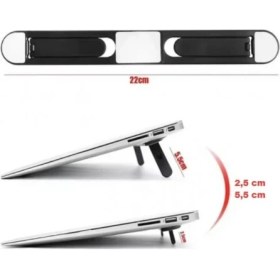 Resim Ttt Siyah 2 Kademeli Katlanabilir ve Yapışkanlı Laptop Standı 