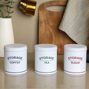 Resim Sarkap Metal 3'lü Storage Saklama Kabı - Beyaz 