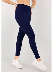 Resim Tam12den Yüksek Bel Fitilli Toparlayıcılı Laciverttayt Lacivert 