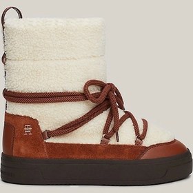 Resim Tommy Hilfiger Kadın Bağcıklı Yapay Kürklü Bot Kahverengi 