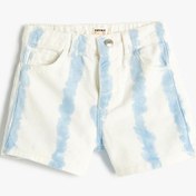 Resim Koton Kot Şort Mini Batik Desenli Pamuklu Açık Mavi 4skg40084ad Açık Mavi 