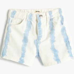 Resim Koton Kot Şort Mini Batik Desenli Pamuklu Açık Mavi 4skg40084ad Açık Mavi 