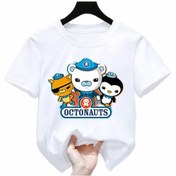 Resim KİDS FACE Özel Tasarım Bisiklet Yaka Octonauts Baskılı %100 Pamuk Erkek Bebek-çocuk T-shırt 