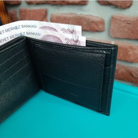 Resim Gvnbag Hakiki Deri Erkek Bozuk Para Gözlü Siyah Cüzdan Gvn-0119 