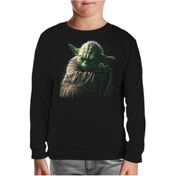 Resim Star Wars - Yoda 3 Siyah Çocuk Sweatshirt Siyah 