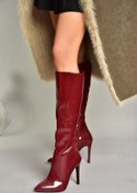 Resim Fox Shoes N372530108 Bordo Rugan İnce Topuklu Sivri Burun Kadın Çizme 