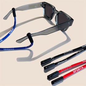 Resim 3'lü Paket Ayarlanabilir Kaymaz Spor Gözlük Askısı - Dayanıklı Polyester Gözlük Zinciri, Sağlam Uyumlu, Spor Salonu İçin - Mavi, Siyah, Kırmızı - Unisex Aksesuarlar, Şık Tasarım 