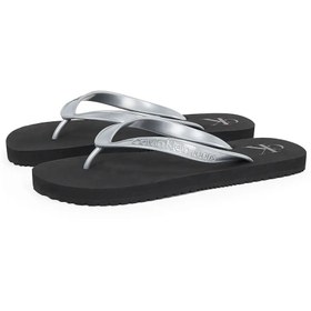 Resim Calvin Klein BEACH SANDAL MONOLOG Gri-Siyah Kadın Parmak Arası Terlik 