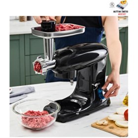 Resim Multichef Stand Mikser Shiny Black Mutfak Şefi 1900W 5,5 Lt (Kıyma Çekme/içli Köfte Aparatlı) 