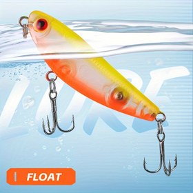 Resim 1 adet WEIHE Balıkçılık Kalem Yem, 5.31cm 5.4g, Gerçekçi 3D Balık Gözleri ve Dahili Çıngırak Boncukları ile Sarı - #10 Kanca ile Yüzen Köpek Tasarımı, Artırılmış Yakalama Oranı için - Halloween, Noel, Sevgililer Günü için İdeal, Balıkçılık Aksesuarı 
