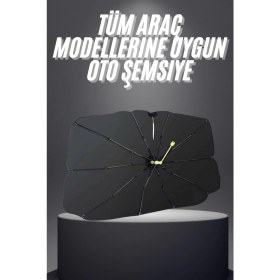 Resim Aspata Store Yeni Nesil Tüm Araç Modellerine Uygun Oto Şemsiye Katlanabilir Uv Işınlarına Karşı 