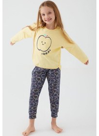 Resim Roly Poly 3063 Pomme Apple Kız Çocuk Uzun Kol Pijama Takım Sarı 