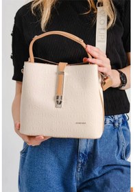Resim Just Polo Kadın El Ve Omuz Çantası Orta Boy 6011mh Camel - Krem 