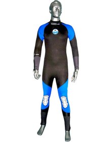 Resim Orca Sub 5mm L Beden Arkadan Fermuarlı Kuru Giyim Dalış Elbisesi Mavi - Siyah 