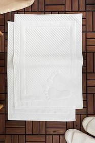 Resim Leoline%100 Pamuk Premium 2'li Ayak Havlusu - Beyaz 