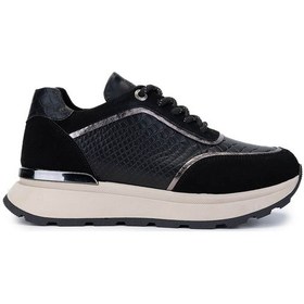 Resim Tamer Tanca Kadın Vegan Siyah Sneakers & Spor Ayakkabı 936 81185 Bn Ayk Y25 Syh Kroko/bronz Siyah 