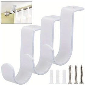 Resim Xuweiwei 3 Adet Beyaz Ağır Hizmet Tavan Askısı Perde Rayı Braketi 5/8-1 İnç 