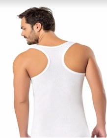 Resim Erdem 1121 Erkek Likralı Askılı Sporcu Atlet 6 Adet Beyaz 