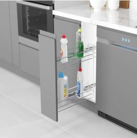 Resim ARON Starax S-2213 Yandan Teleskopik Frenli Raylı Deterjanlık - Şişelik - Yağdanlık 