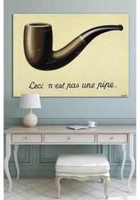 Resim Rene Magritte Ceci Nest Pas Une Pipe Bu Bir Pipo Değildir Kanvas Tablo (8 Farklı Ölçü) 120 x 80 