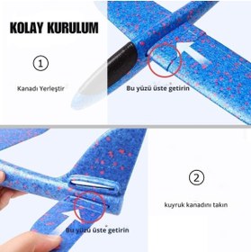 Resim Magicway Köpük Uçak 48 Cm Elle Atılan Eğlenceli Çocuk Oyuncak Uçak Hafif ve Dayanaklıdır 