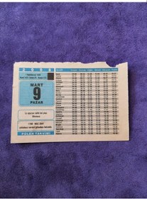 Resim 9 Mart 2008 Takvim Yaprağı - Nostaljik Koleksiyonluk Takvim Yaprağı 