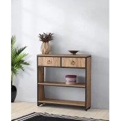 Resim Sivas Gözde Ekonomik Ferforje 2 Çekmeceli Raflı Dresuar Konsol 100X31X103CM 