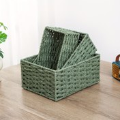 Resim 3 adet Boho Tarzı Dokuma Saklama Sepeti, Kağıt Halatlı, Açık Üst, Dolgu Yok, Dolap, Masaüstü, Oturma Odası, Yatak Odası, Bebek Oyuncak Düzenleme, Ev Düzenleme Sepetleri, Raf Sepetleri için ideal 
