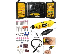 Resim Dragro Alman 400 Watt 350 Parça 60.000 Rpm 6 Kademe Devir Ayarlı Hobi Gravür Seti Mini Taşlama Makinesi 