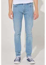 Resim Lee Malone Skinny Fit Dar Kesim Düşük Bel Çok Dar Paça Mavi Erkek Esnek Jean Denim Kot Pantolon L736017XT Mavi 