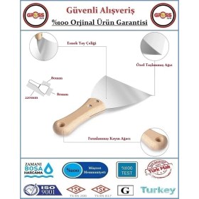 Resim Dekor Ahşap Saplı Alçı & Macun Ispatulası - Yay Çeliği - 8CM 