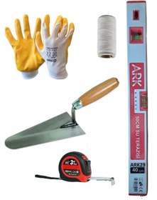 Resim Depolife Inşaat Harç Sıva Beton Ustası Alet Seti Mala Kerpeteni Su Terazisi Metre Çırpı Ipi Eldiven Sds Matka 