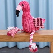 Resim 1 adet Flamingo Desenli Pet Dişlerini Öğüten Sıkıştırılabilir Kadife Peluş Oyuncak, Köpekler için Çiğneme Oyuncakları Etkileşimli Malzeme 