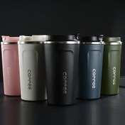 Resim 1pc Paslanmaz Çelik İzole Seyahat Kahve Fincanı 12.85oz Kapak ile - Tekrar Kullanılabilir, Elle Yıkama, Ofis, Seyahat, Erkek ve Kadınlar için Hediye, Kahve, Çay, Sıcak İçecekler için Uygundur - Noel, Cadılar Bayramı, Paskalya, Şükran Günü, Mezuniyet için Mükemmel 