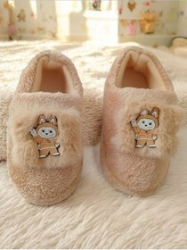 Resim leon Labubu figürlü çocuk patik ayakkabı panduf 