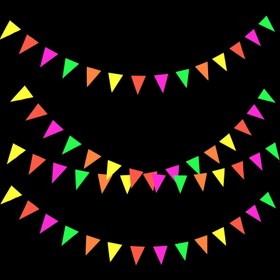 Resim 1 adet, 449.58 cm UV Neon Kağıt Parıldayan Flama Bayrakları Asılı Süslemeler, Karanlıkta Parlayan Parti Afişi Siyah Işık UV Reaktif Kağıt Garland Neon Parti Streamers Doğum Günü Disco Temalı Parti Bar Dekor Ev Dekor Parıldayan Parti Malzemeleri ve Süslemeleri 