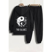 Resim Trendypassion Unisex Yin & Yang Baskılı Eşofman Takımı 