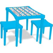 Resim Pilsan Story İki Tabureli Masa Mavi Çok Renkli 