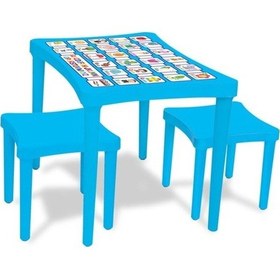 Resim Pilsan Story İki Tabureli Masa Mavi Çok Renkli 