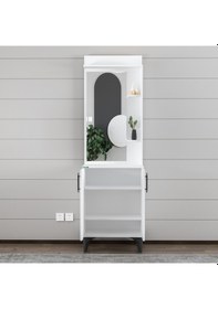 Resim Garaj Home Modern Aynalı Portmanto Vestiyer Çok Renkli 