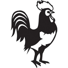 Resim Folyo Sticker Horoz 200cm Uzunluk Siyah 