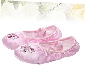Resim GALPADA Kız Bale dans Ayakkabıları Esnek Kemer Ve Taban Olmayan Nakışlı Payetler Saten Bale Ayakkabıları Erkek Ve Kız Çocukları İçin 30 
