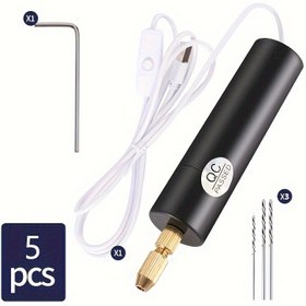 Resim Mini Elektrikli El Matkabı, USB ile Çalışan Kompakt Set, Sanat ve El İşleri için Uygun, Takı Yapımı için Uygun ABS Malzeme 
