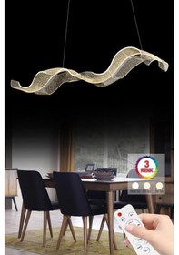 Resim İstanbul Avize Yemek Masası Nergis Gümüş Lüx Led Kumandalı Modern Ledli Avize 