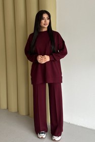 Resim adba style Kadın Modal Penye Oversize Tesettür Tunik Takım 4028 