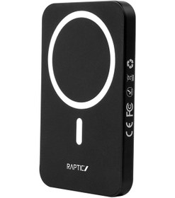 Resim Raptic S4 Aramid-skin M-safe Şarj Özellikli Ultra İnce 600d Powerbank 15w 5000mah Siyah Siyah 