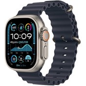 Resim Apple Watch Ultra 2 GPS Cellular 49 MM Natürel Titanyum Kasa Lacivert Ocean Kordon Akıllı Saat (Distribütör Garantili) 
